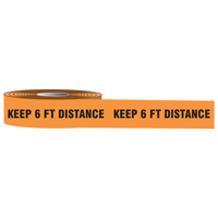 Orange Keep 6ft Distance Barricade Tape