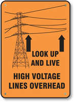 Look Up & Live! High Voltage Lines Overhead Banner 