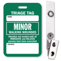 Minor Walking Wounded Triage Tag