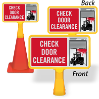 Check Door Clearance ConeBoss Sign