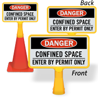 Confined Space Enter By Permit ConeBoss Sign
