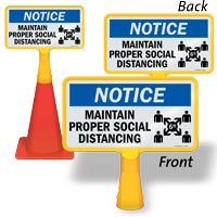 Notice Maintain Social Distancing ConeBoss Sign