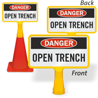 Danger Open Trench ConeBoss Sign