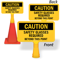Safety Glasses Required ConeBoss Sign