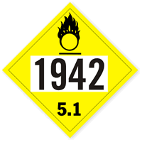 UN1942 Ammonia Nitrate Placard