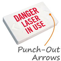 Danger Laser In Use Exit Sign with Battery Backup