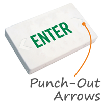 Enter LED Exit Sign with Battery Backup