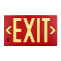 Red  Molded Photoluminescent Exit Sign