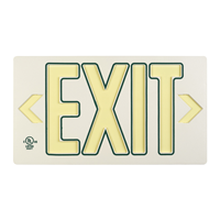 White w/Green Molded Photoluminescent Exit Sign