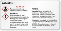 Asbestos Danger Small GHS Chemical Label