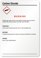 Carbon Dioxide Warning Medium GHS Chemical Label 
