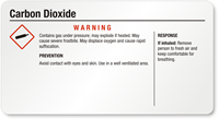 Carbon Dioxide Small GHS Chemical Warning Label