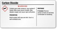 Carbon Dioxide Warning Tiny GHS Chemical Label
