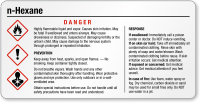 N Hexane Danger Small GHS Chemical Label