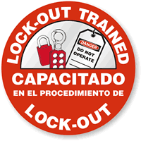 Bilingual Lockout Tagout Decal