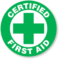 Certified First Aid Hard Hat Labels