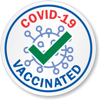 COVID-19 Vaccinated Hard Hat Stickers