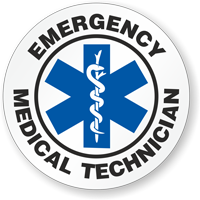 Emergency Medical Technician Hard Hat Stickers