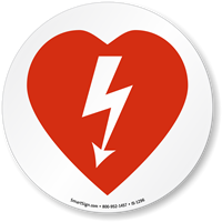 AED Automated External Defibrillator Symbol ISO Circle Sign