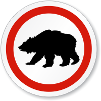 Bear Symbol ISO Circle Sign