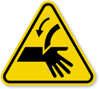 ISO Cutting of Fingers, Curved Blade Symbol Sign