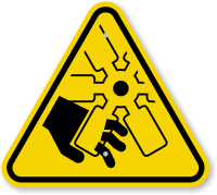 ISO Cutting Hand, Engine Fan Symbol Warning Sign