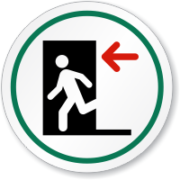 Fire Exit Door Right Symbol ISO Circle Sign