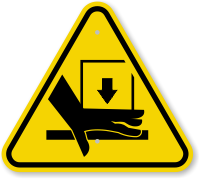 ISO Hand Crushing Force From Above Symbol Sign
