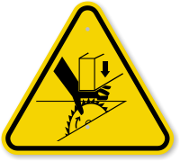ISO Hand Crush Rotating Blade Symbol Warning Sign