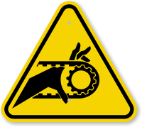 ISO Hand Entanglement Notched, Belt Drive Symbol Sign