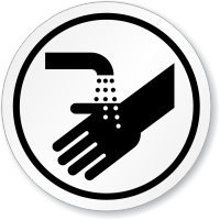 Hand Washing Symbol ISO Circle Sign