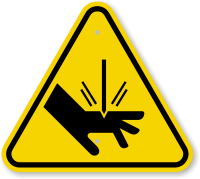 ISO Cut Sever Hazard Symbol Warning Sign