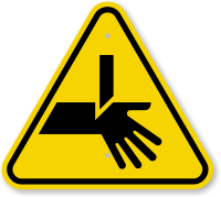 ISO Cutting Hand Straight Blade Symbol Warning Sign