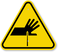 ISO Cutting of Fingers, Straight Blade Symbol Sign