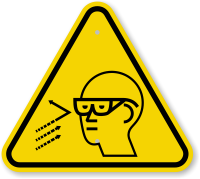 ISO Flying Debris Symbol Warning Sign