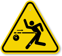 ISO Kickback Hazard Symbol Warning Sign