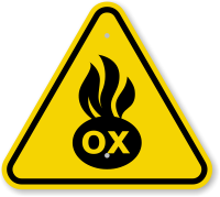 ISO Oxidizer Symbol Warning Sign