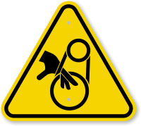 ISO Pinch Point, Entanglement Symbol Hazard Sign