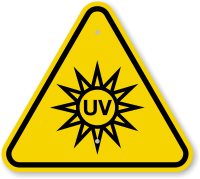 ISO UV Light Hazard Symbol Warning Sign