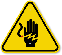 ISO Voltage Hand Shock Symbol Warning Sign