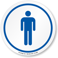 Men's Restroom ISO Circle Sign