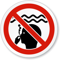 No Long Water Breath Holding ISO Prohibition Sign