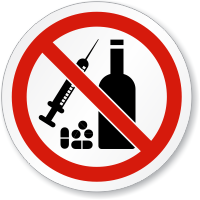 No Drugs Alcohol ISO Sign