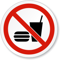 No Eating or Drinking ISO Sign