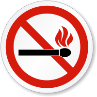 No Fire Or Open Flame ISO Sign