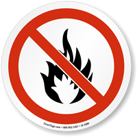 No Fire Open Flame ISO Sign