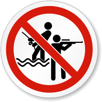 No Fishing Hunting ISO Sign