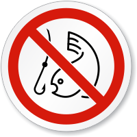 No Fishing Symbol ISO Prohibition Circular Sign