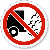 No Idling Symbol ISO Prohibition Circular Sign