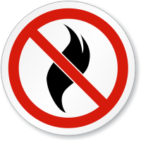 No Open Flame ISO Sign